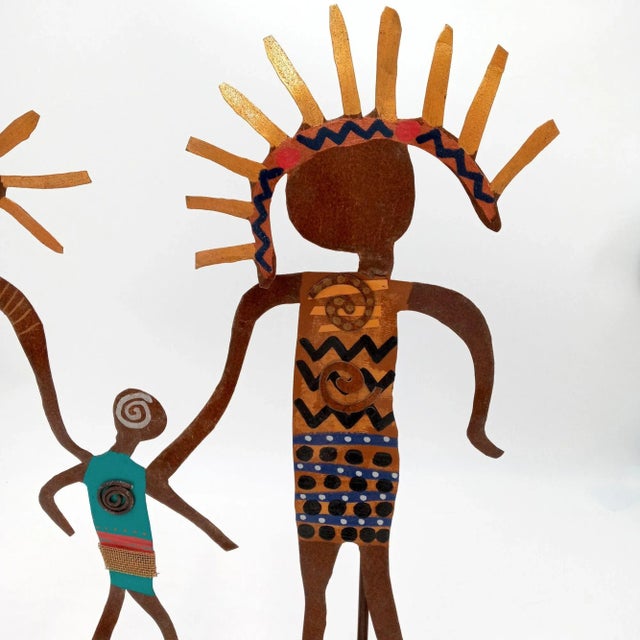 Abstract Metal Family Sculpture Ooak Vintage Bill Finks Brutalist Primitive Home Decor For Sale In Wichita - Image 6 of 12