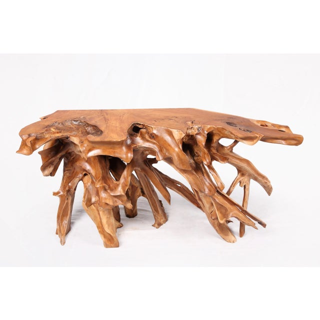 Naturel Teak Root Console Table, 55" Long Light Brown For Sale In Greensboro - Image 6 of 6