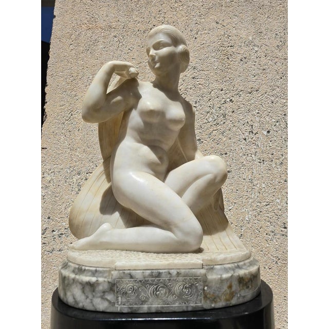 1920s Art Deco Alabaster Dancer Sculpture, 1920 For Sale - Image 5 of 16