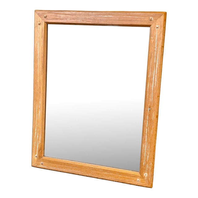 Vintage Brandt Ranch Oak Rustic Wall Mirror For Sale