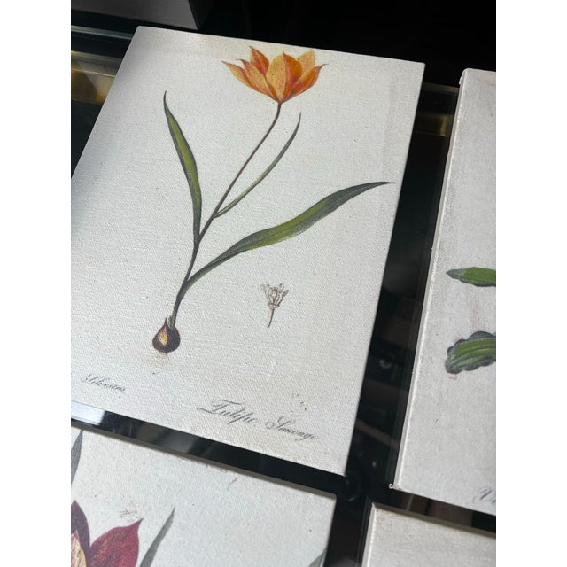 1970s Collection of Floral Signed Prints on Canvas - Set of 4 For Sale - Image 4 of 6