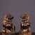Paint Pair Antique Chinese Gilt Bronze Foo Dog Guardian Lion Statues, Decorative Scholar’s Table Figurines For Sale - Image 7 of 9