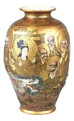 Antique Japanese Satsuma Ware Vase, 1890s