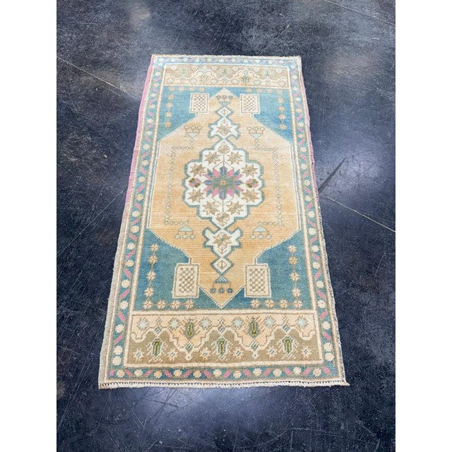 Blue Turkish Oushak Runner Rug 2'6" x 6'5" #17490 For Sale - Image 8 of 8