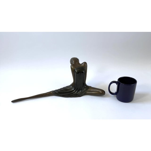 Bronze Mid 20th Century Ballerina Sculpture - Stretched Leg For Sale - Image 8 of 8