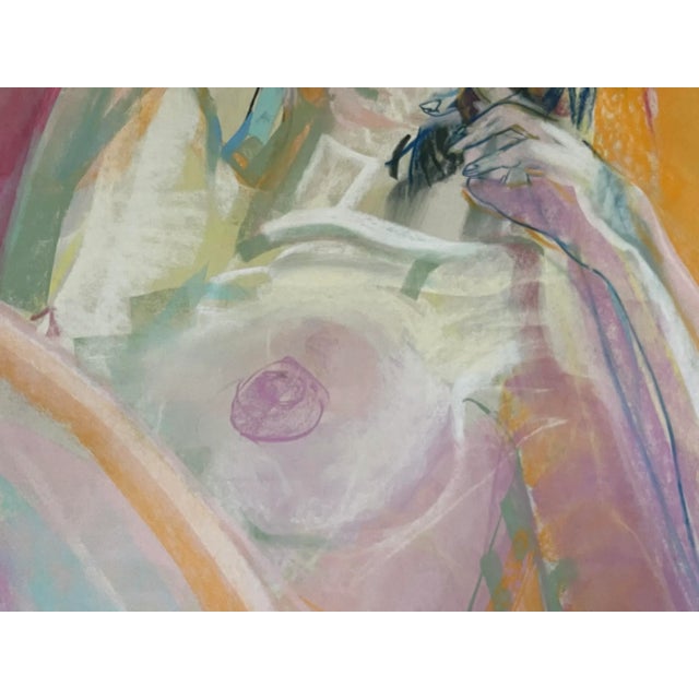 Vintage Modernist Pastel of Reclining Nude Woman by Gerard Haggerty For Sale - Image 4 of 7