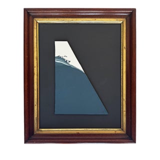 "Visualization" Abstract Art in Antique Frame, Seascape Painting Transitional Wall Art by JTS For Sale
