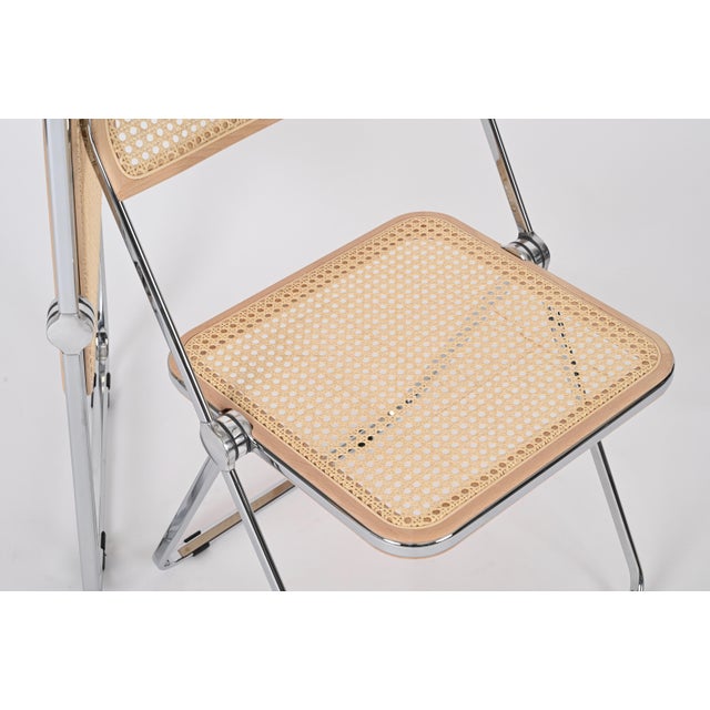 1970s Straw and Chrome Plia Chair by Giancarlo Piretti for Castelli, 1970s For Sale - Image 5 of 16