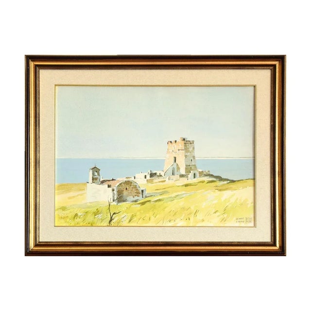 Tower At Tricase - XX century - Aldo Riso - Mixed Media - Modern For Sale - Image 5 of 5