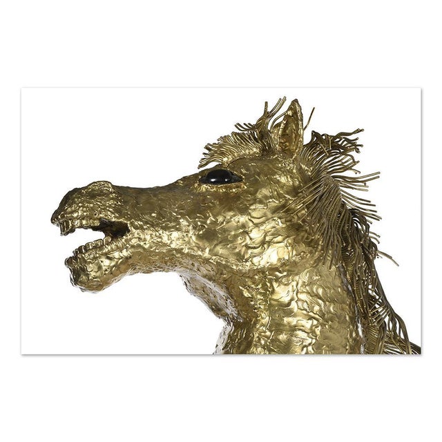 Metal Brass Horse That Rears Up by Henri Fernandez For Sale - Image 7 of 8