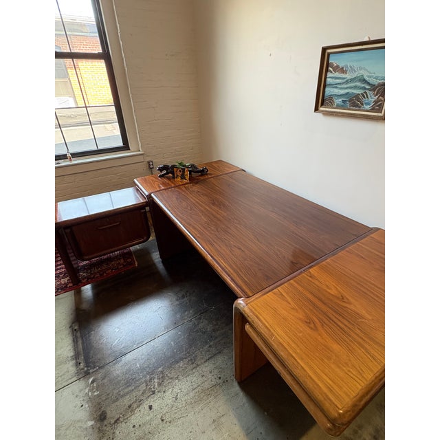 Vintage Dyrlund Executive Desk with customizable insert Gorgeous rosewood. Extremely heavy and well made