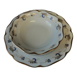 Vintage Kpm Large Serving Bowl and Serving Platter Set- 2 Pieces For Sale