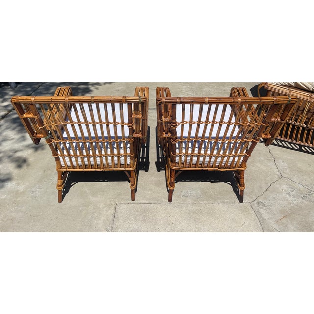 Antique Stick Wicker Sofa & Lounge Chairs, a Set of 3 Attributed to Heywood Wakefield For Sale - Image 9 of 15