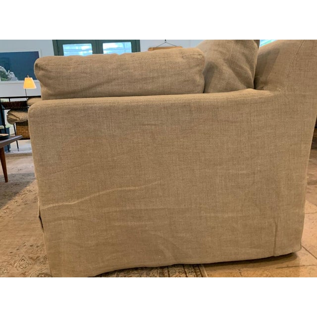 Restoration Hardware Belgian Track Arm Linen Slipcovered Sofa Chairish