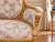 Wood 1970 French Artisan Louis XVI Gold Damask Settee For Sale - Image 7 of 13