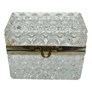 French Cut Crystal Box For Sale