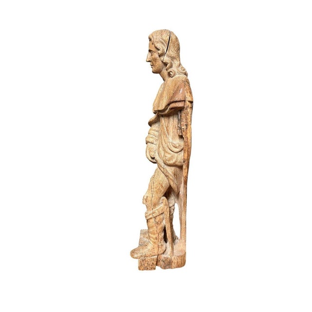 Renaissance Wooden sculpture of Saint Roch - 17th century For Sale - Image 3 of 7