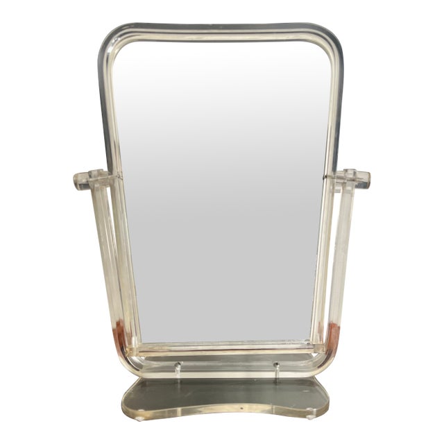 Mid Century Hollywood Regency Lucite Vanity Mirror For Sale
