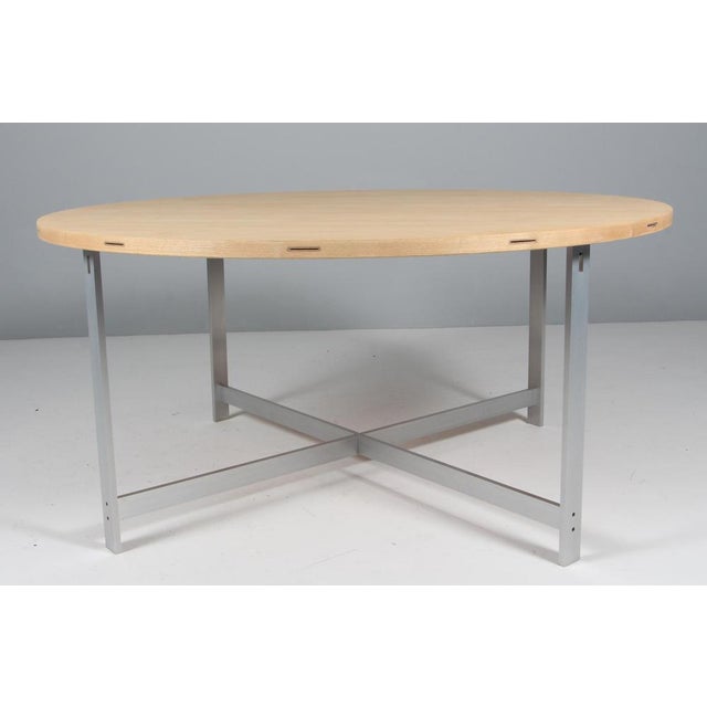 Vintage Dining Room Table in Oak and Steel by Jørgen Høj, 2010s For Sale - Image 6 of 12