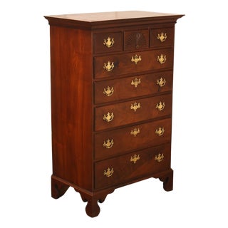 Chippendale Style Walnut Highboy Chest Of Drawers For Sale