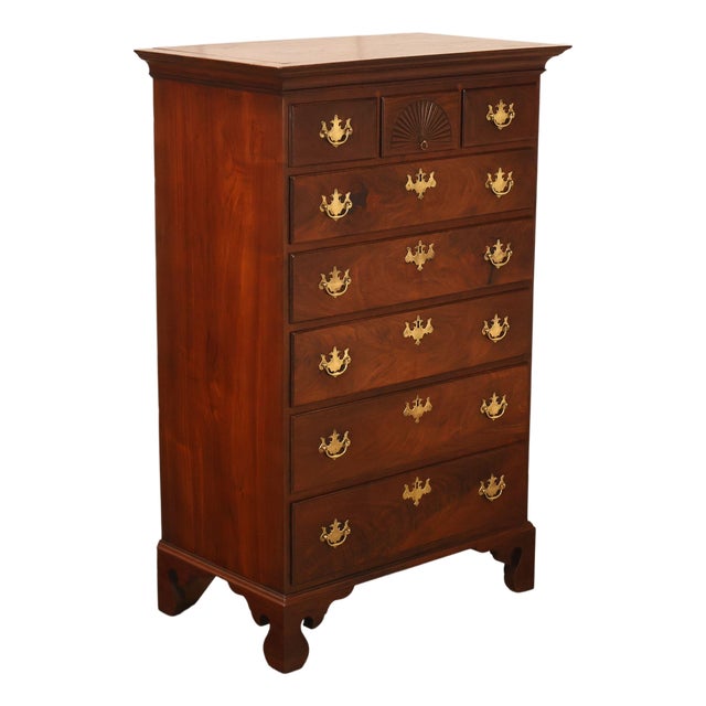 Chippendale Style Walnut Highboy Chest Of Drawers For Sale