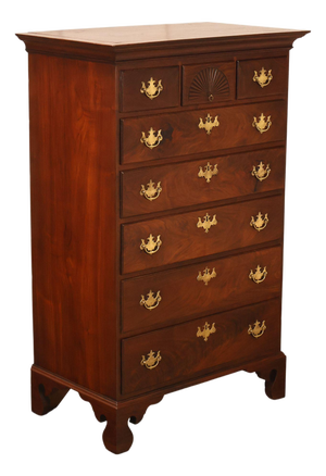 Chippendale Style Walnut Highboy Chest Of Drawers
