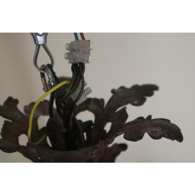 Flower Basket Chandelier in Brass and Copper, France, 1920s For Sale - Image 9 of 18