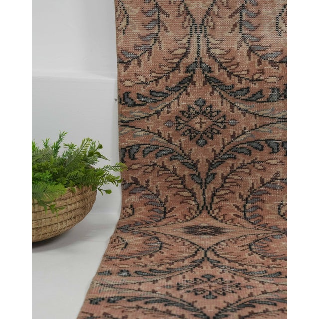 Textile 1970s Vintage Handmade Wool Cotton Brown Area Rug For Sale - Image 7 of 12