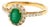 14KY Emerald(0.76) & Diamond(0.35) Halo Ring, size 7 For Sale