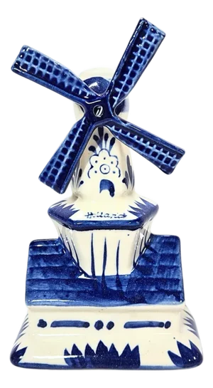 Holland Flow Blue Delft Windmill Figurine