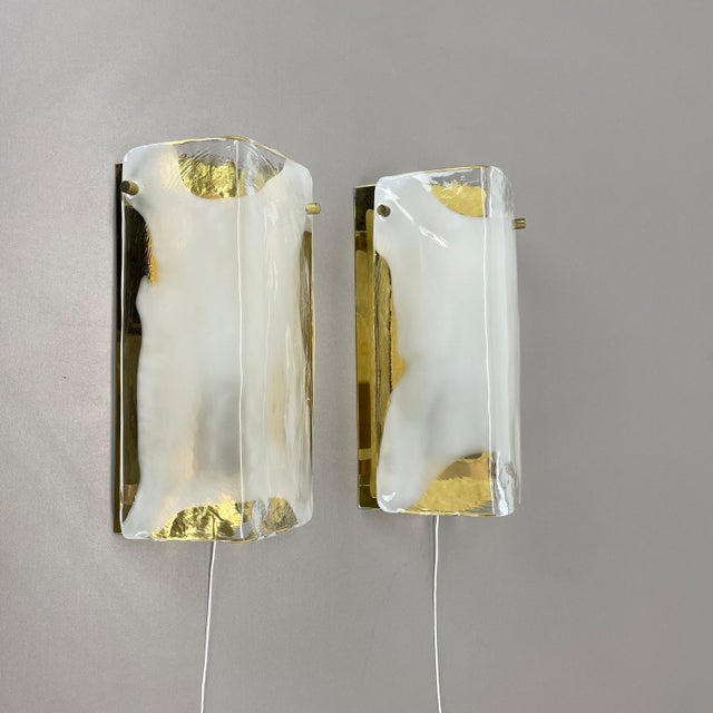Hollywood Regency Hollywood Regency Murano Glass Wall Lights from Kalmar Lights, 1960s, Set of 2 For Sale - Image 3 of 18