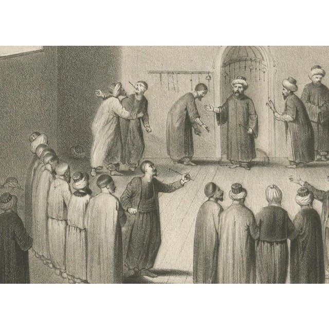 Dozy, Islamic Ritual with Whirling Dervishes Ceremony Scene V, 1863, Lithograph For Sale - Image 3 of 10