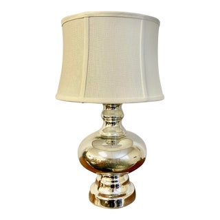Jamie Young Glass Table Lamp in Silver For Sale