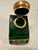 French Antique French Empire Style Emerald Green Glass & Gilt Inkwell For Sale - Image 3 of 10