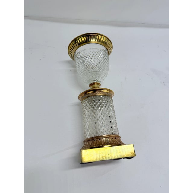 French Empire Ormolu-Mounted Cut-Crystal Baccarat Style Vase, 19th Century For Sale - Image 12 of 12