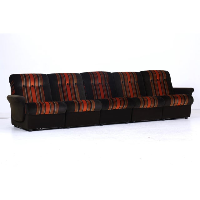 Mid-Century Modular Fabric Sofa, 1970s, Set of 5 For Sale - Image 3 of 10