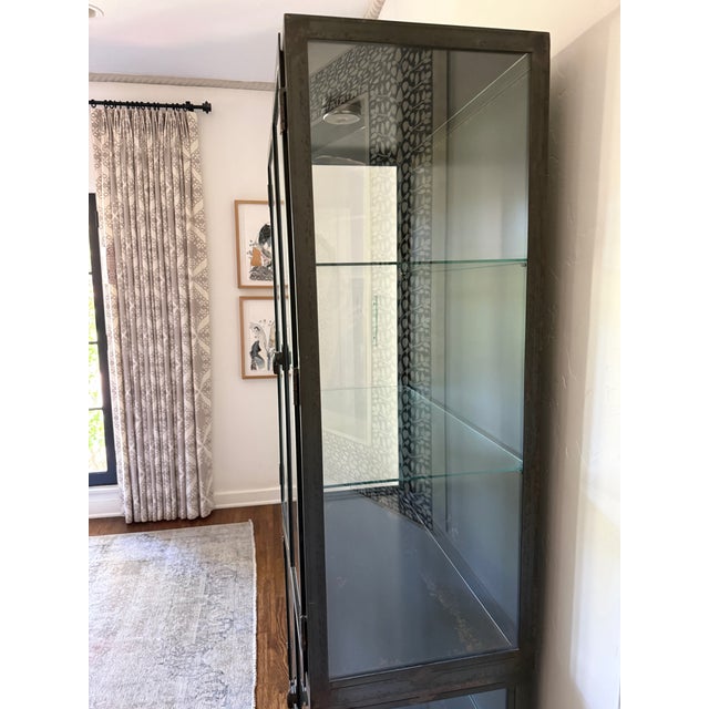 2010s Industrial Iron & Glass Display Cabinet For Sale - Image 5 of 15