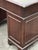 Pedestal Desk in Flame Veneer Mahogany with Green Leather Top For Sale - Image 9 of 13
