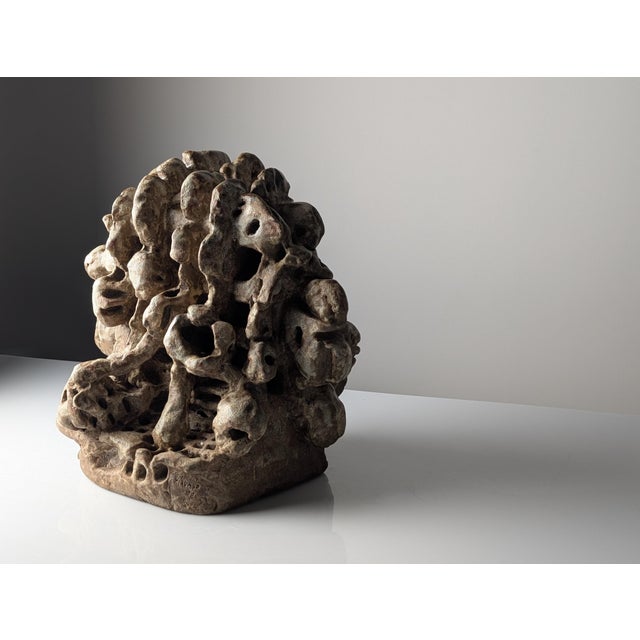 Large Organic Sculpture in Glazed Stoneware with Coral Forms, 2002 For Sale - Image 4 of 16