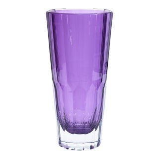 Jeff Leatham for Waterford Icon Purple Amethyst Lead Crystal Decorative 12" Vase For Sale