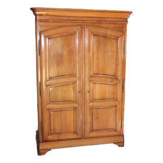 Mid-Century French Walnut Armoire by R. Christian Robert, 1960s – From the French Mountains For Sale