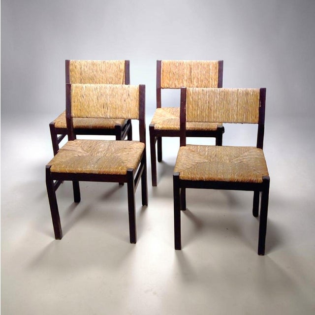 4 x Vintage Dutch design Wengé dining chairs eetkamerstoelen SE82 Martin Visser SpectrumHeight 80 Depth 60 Width 50 cm