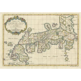 Antique Hand-Tinted Map of Japan, 1752 For Sale