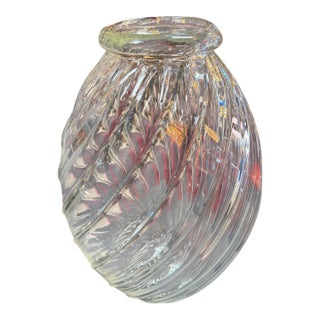 1960s Handblown Glass Vase With Spiral Twist Design For Sale