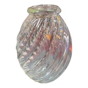 1960s Handblown Glass Vase With Spiral Twist Design