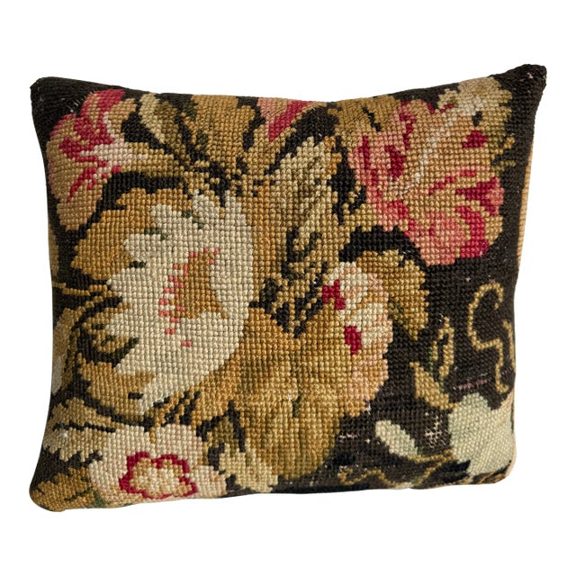 English Needlework Pillow 1850 For Sale