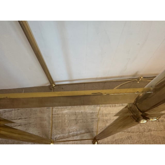 La Barge Brass & Bevelled Glass Console Table by LaBarge For Sale - Image 4 of 14