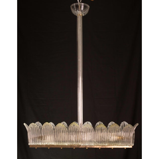 Set of 2 Large Art Decò Chandelier by Barovier E Toso, Murano Glass, 1940 For Sale - Image 4 of 12