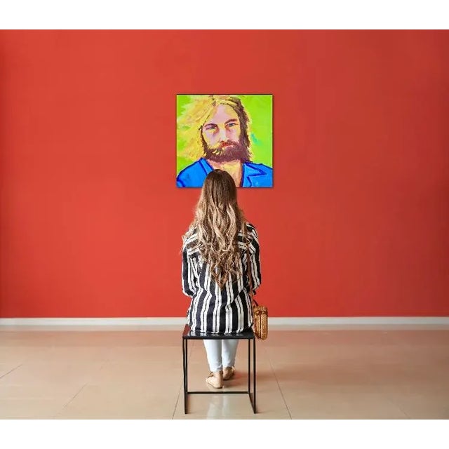 Modern Original Pop Art–Inspired Portrait – Contemporary Oil Painting For Sale - Image 11 of 11