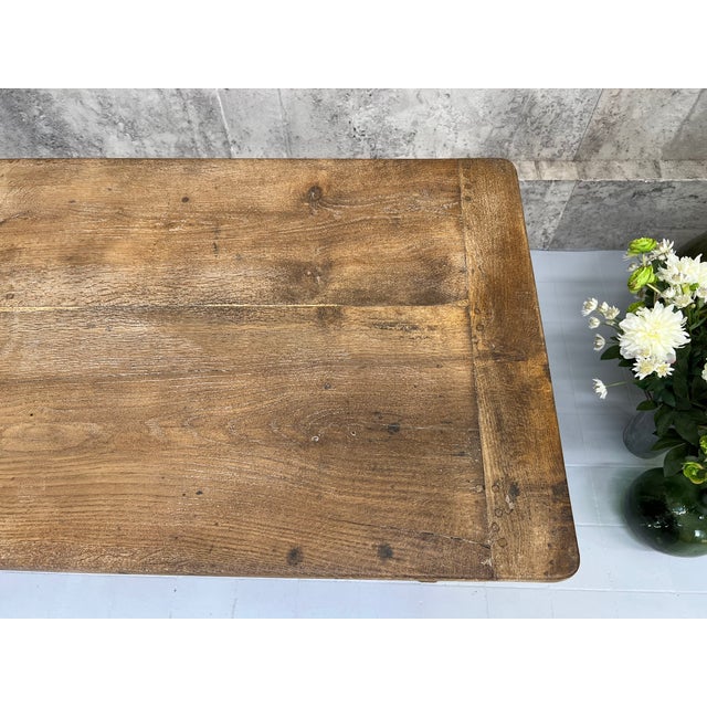French Burgundy Region Refectory Farmhouse Dining Table, 1940s For Sale - Image 3 of 10
